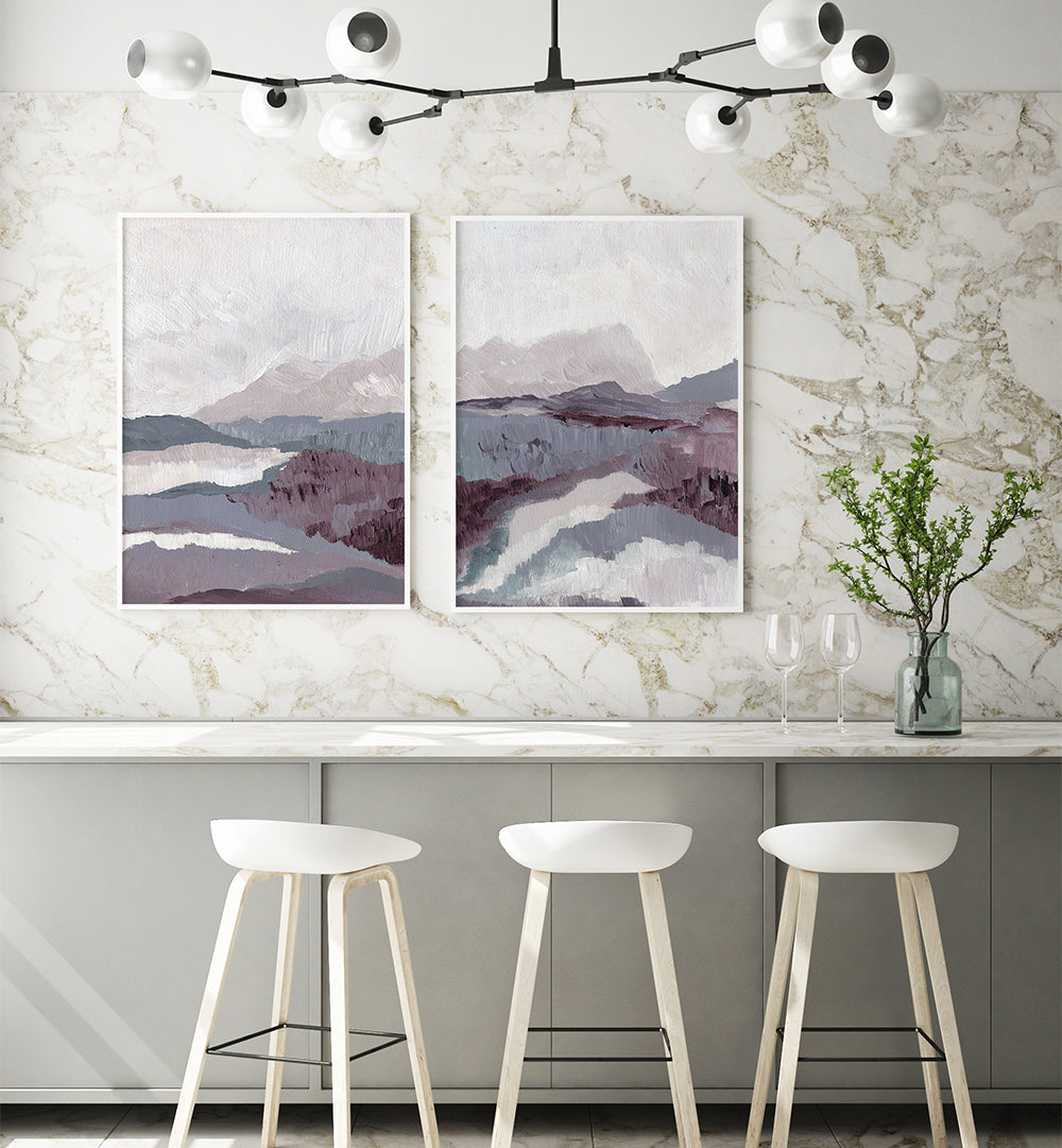 SILENT VALLEYS , SET OF 2 PAINTINGS