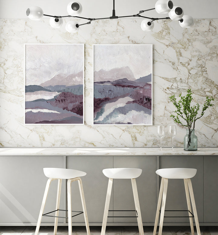 SILENT VALLEYS , SET OF 2 PAINTINGS