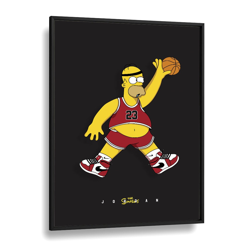 Simpsons X Basketball Comic Wall Art Comic Posters in Black Plain Frame