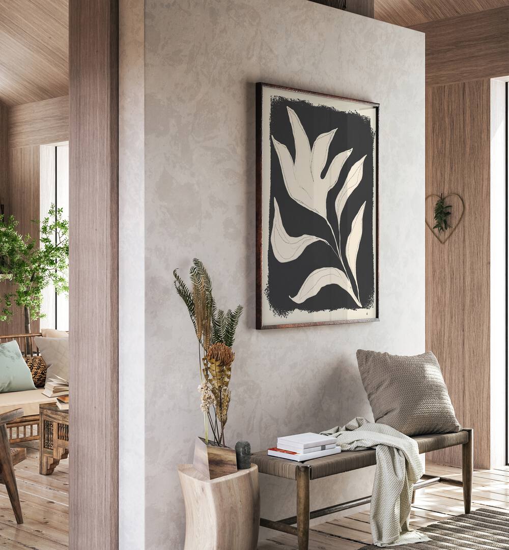 Elegant SKISS LILJA, FLORAL FLOWER PAINTINGS on display, enhancing a stylish home interior with sophistication.