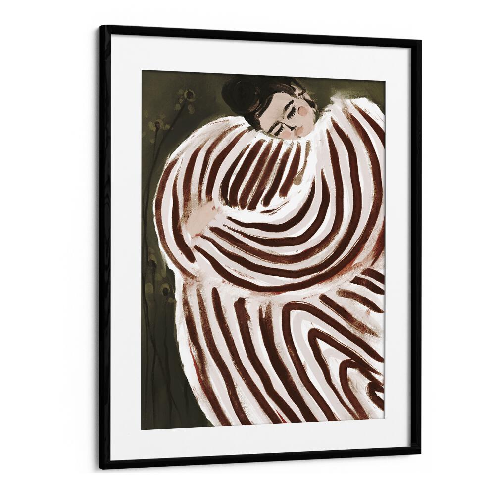 Sleeping Princess By Treechild Women Illustration Art Prints in Black Frame With Mount