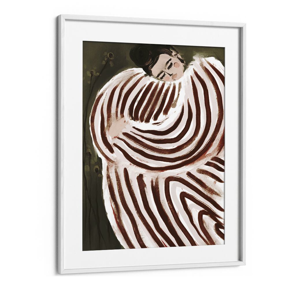 Sleeping Princess By Treechild Women Illustration Art Prints in White Frame With Mount