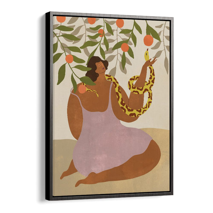 Smell The Orange By Arty Guava Wall Art Prints in Black Floater Frame