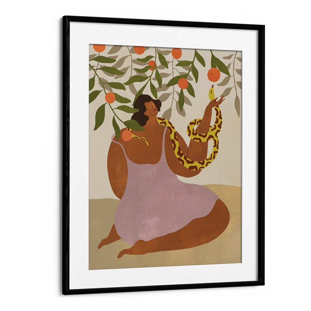 Smell The Orange By Arty Guava Wall Art Prints in Black Frame With Mount