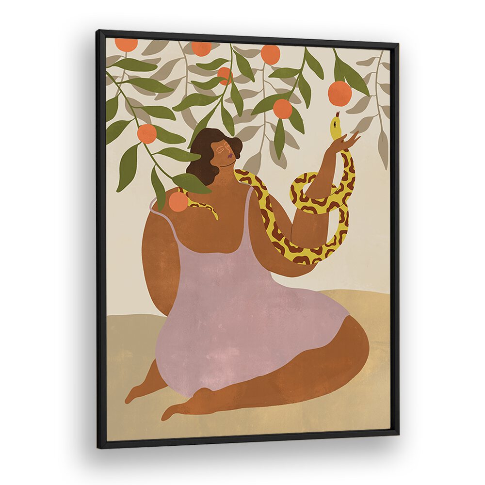 Smell The Orange By Arty Guava Wall Art Prints in Black Plain Frame