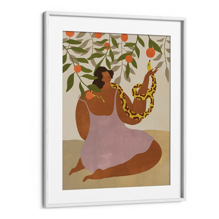 Smell The Orange By Arty Guava Wall Art Prints in White Frame With Mount