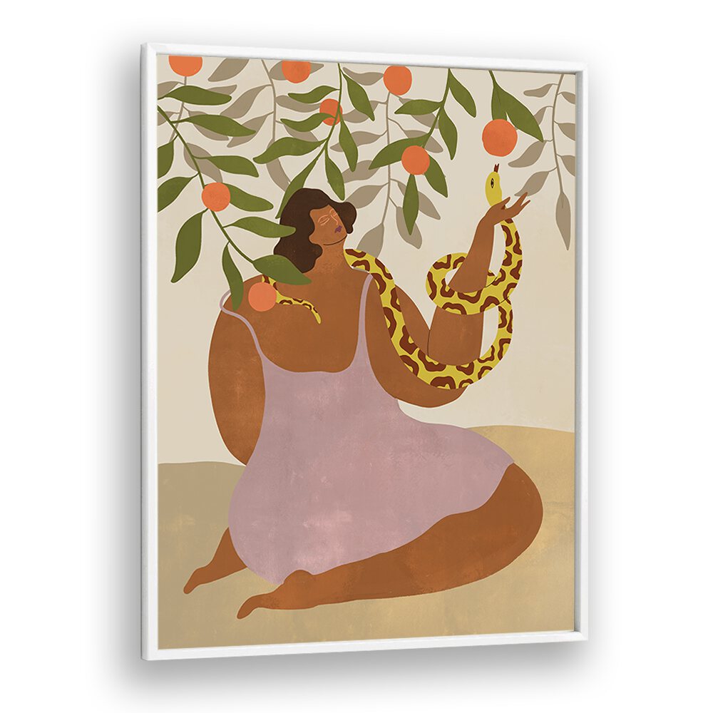 Smell The Orange By Arty Guava Wall Art Prints in White Plain Frame