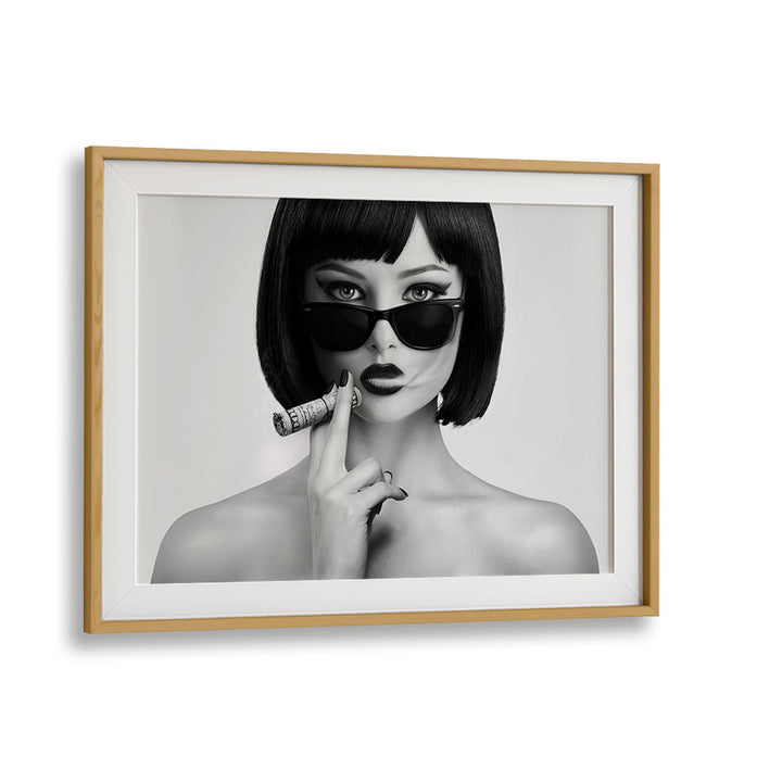 Smoke This Iii by David Drake Fine Art Photography Fashion Photography in Oak Wood Frame With Mount