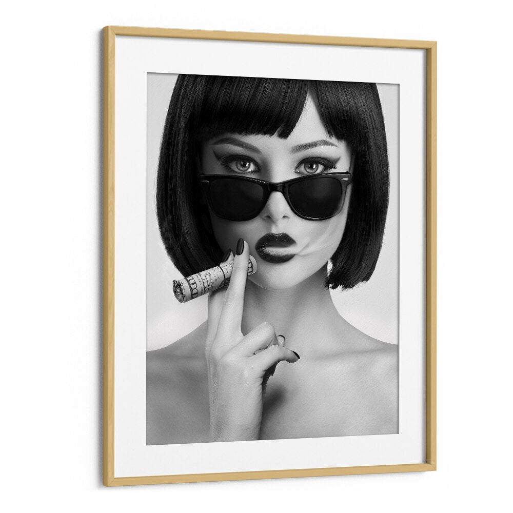 Smoke This by David Drake Fine Art Photography Fashion Photography in Oak Wood Frame With Mount