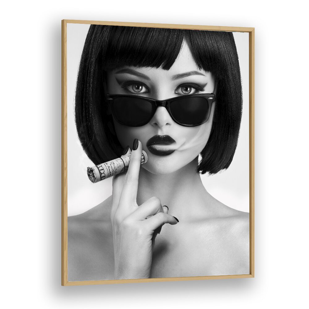 Smoke This by David Drake Fine Art Photography Fashion Photography in Oak Wood Plain Frame