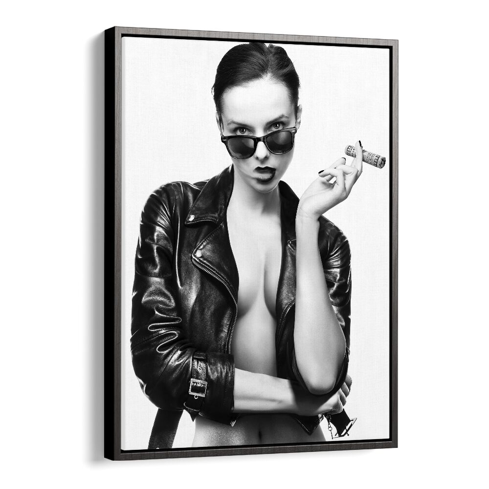 Smoke This ii by David Drake Fine Art Photography Fashion Photography in Black Floater Frame