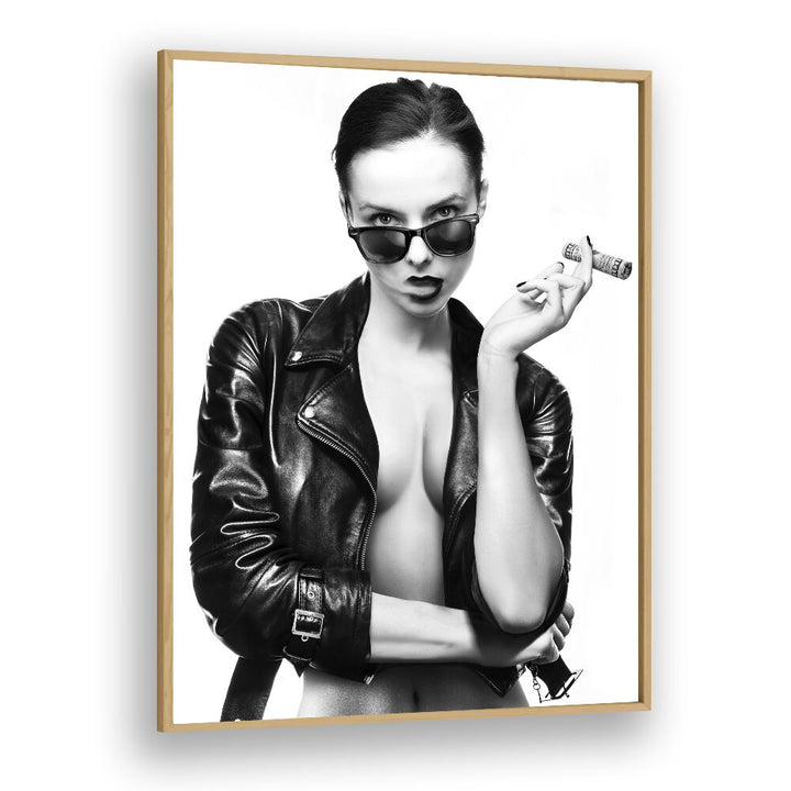 Smoke This ii by David Drake Fine Art Photography Fashion Photography in Oak Wood Plain Frame