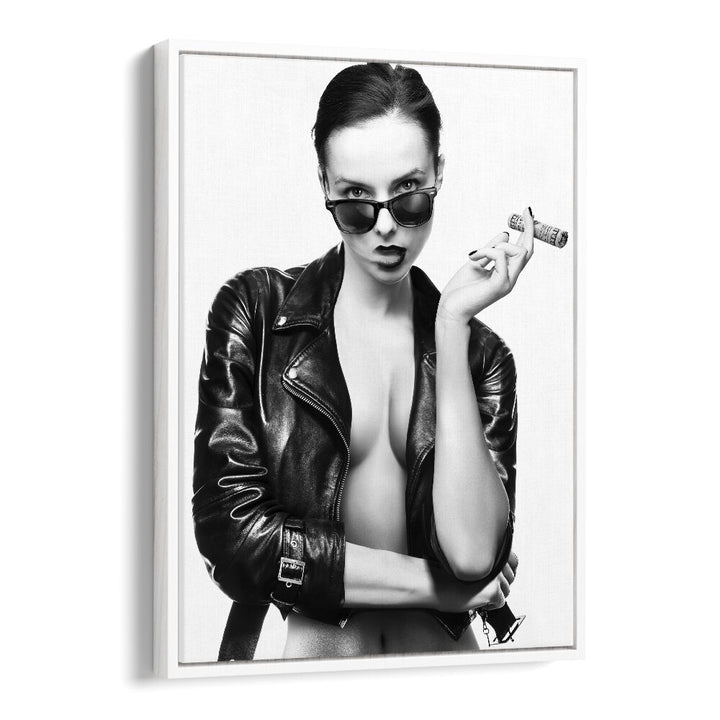 Smoke This ii by David Drake Fine Art Photography Fashion Photography in White Floater Frame