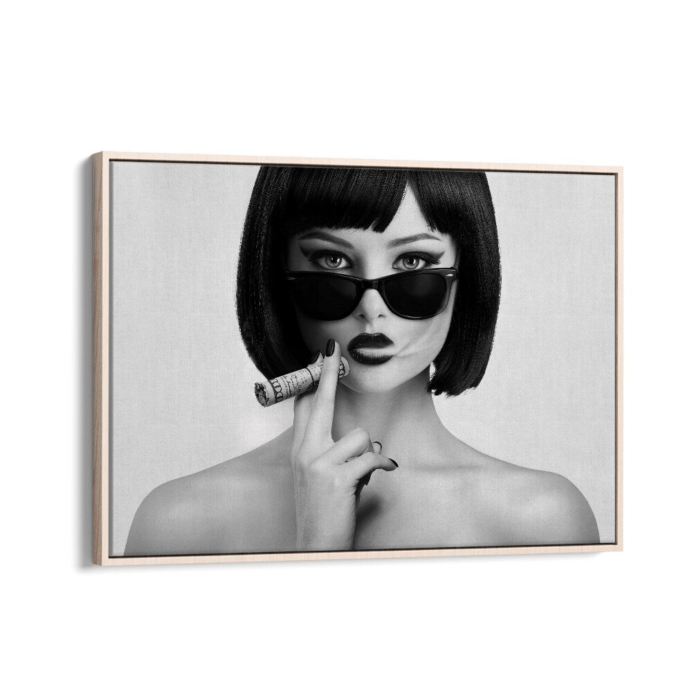 Smoke This iii by David Drake Fine Art Photography Fashion Photography in Oak Wood Floater Frame