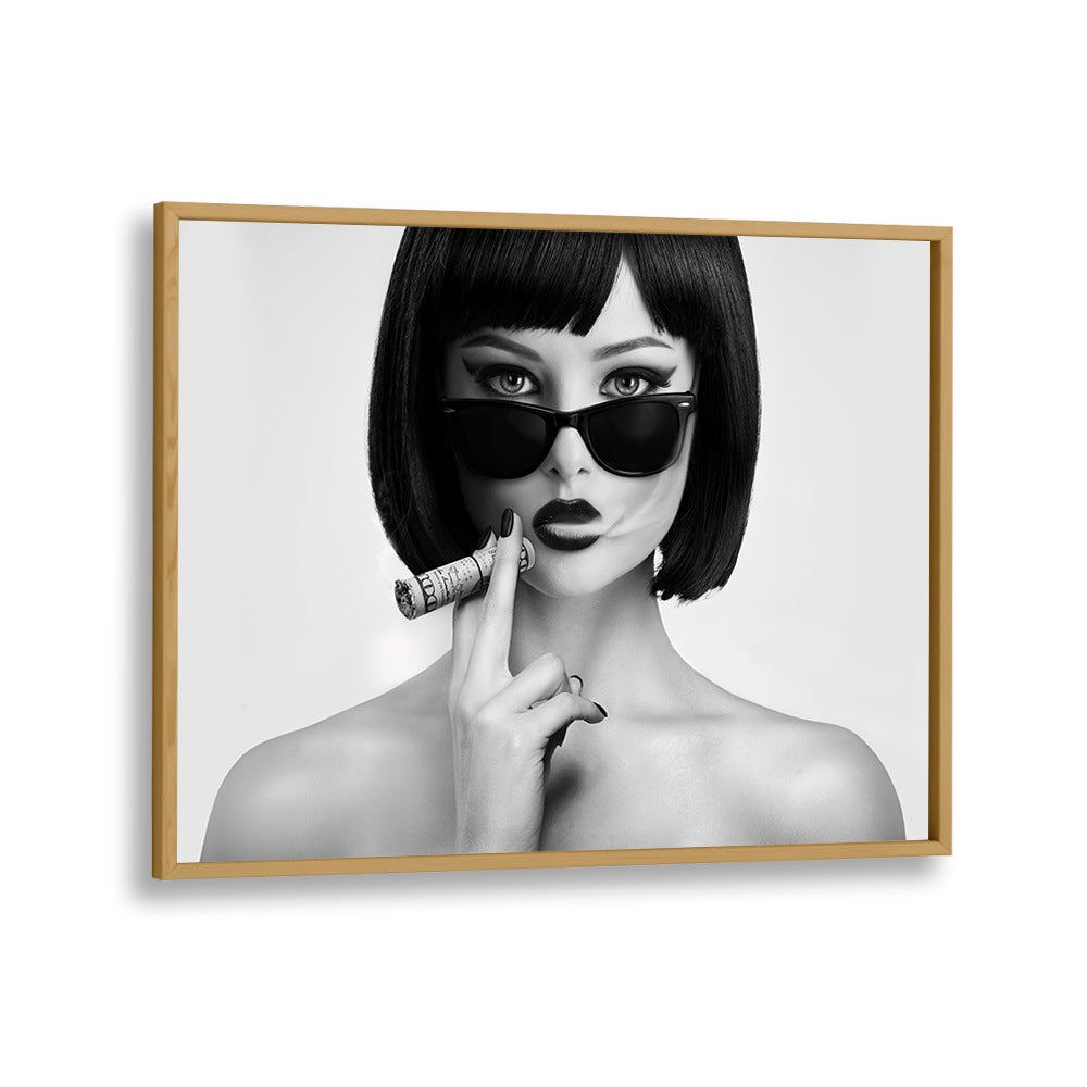 Smoke This iii by David Drake Fine Art Photography Fashion Photography in Oak Wood Plain Frame