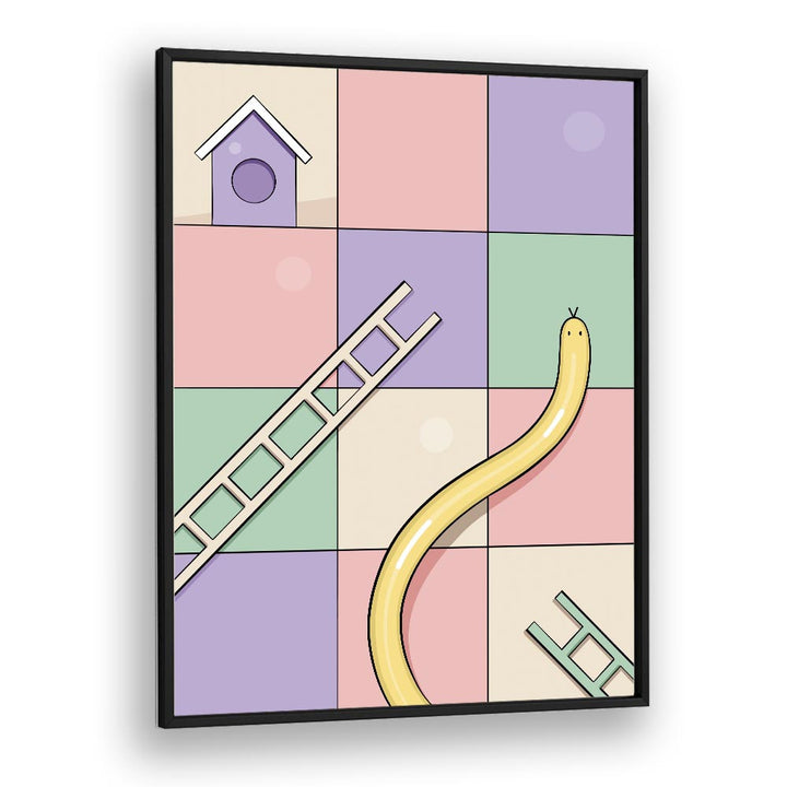 Snakes & Ladders By Samridhi Sharma Gaming Posters in Black Plain Frame