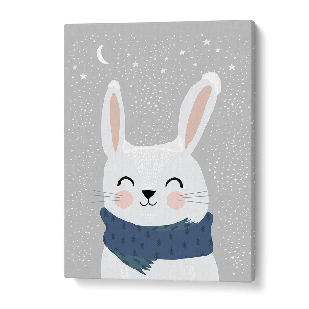 Snow Bunny by Treechild Kids Paintings in Gallery Wrap