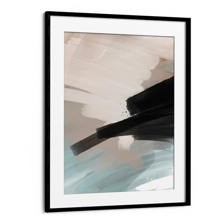 Soft Hues Abstract by Nilesh Kulkarni Abstract Paintings in Black Frame With Mount