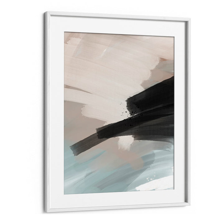 Soft Hues Abstract by Nilesh Kulkarni Abstract Paintings in White Frame With Mount