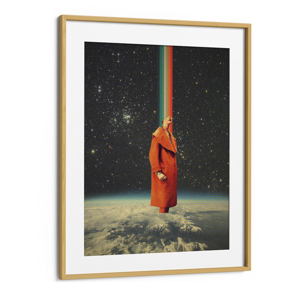 Space Colour By Frank Moth Surreal Art Prints Surrealism in Oak Wood Frame With Mount