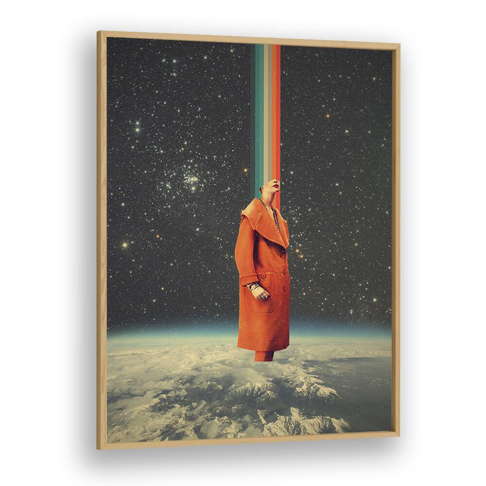 Space Colour By Frank Moth Surreal Art Prints Surrealism in Oak Wood Plain Frame