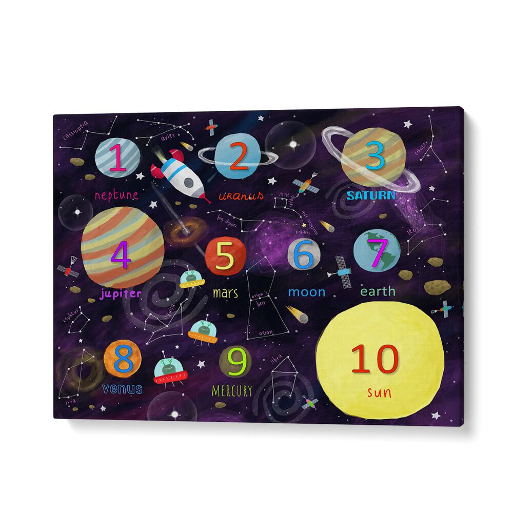 Space Counting Art By Carla Daly Kids Painting in Gallery Wrap