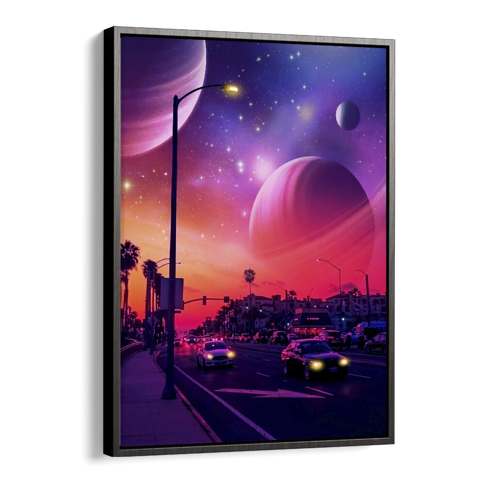 Space Drice II by Ritvik Takkar Surrealism in Black Floater Frame