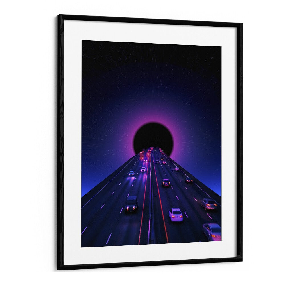 Space Highway by Ritvik Takkar Surrealism in Black Frame With Mount