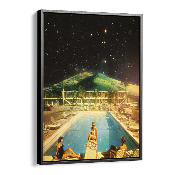 Space Pool Surreal Paintings Surreal Art Prints in Black Floater Frame