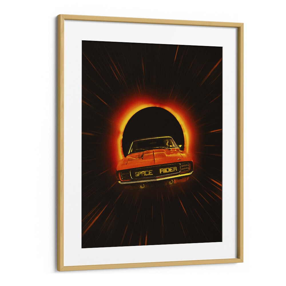 Space Rider Surreal Paintings Surreal Art Prints in Oak Wood Frame With Mount