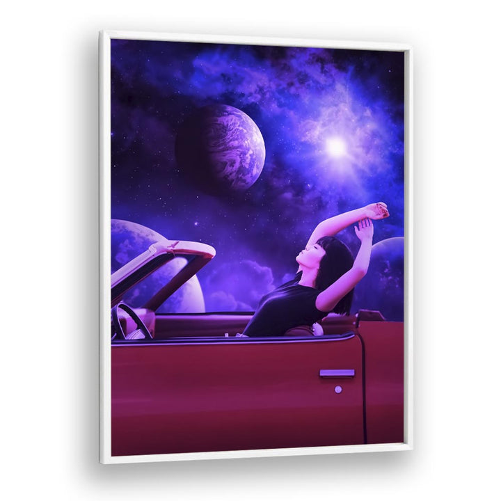 Space Trip by Ritvik Takkar Surrealism in White Plain Frame