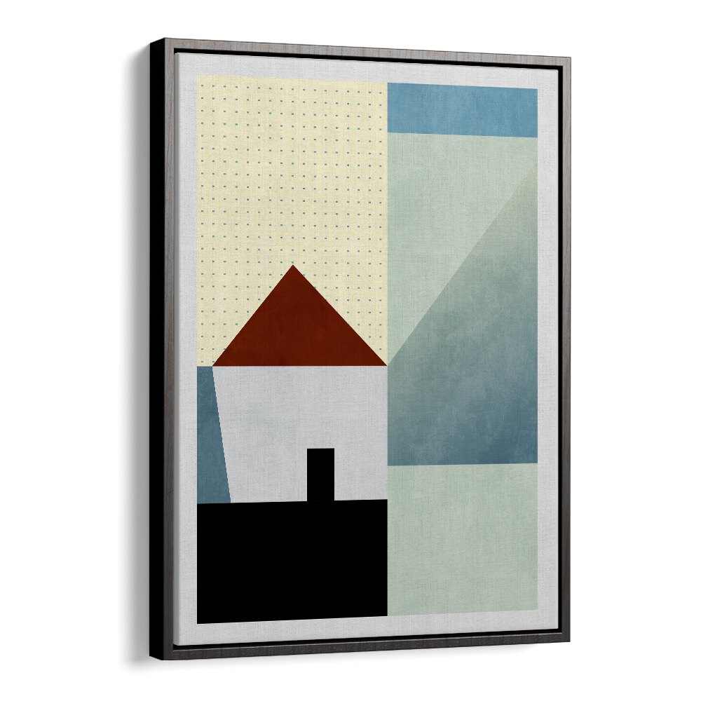 Spaces Bleu House By Ana Rut Bre Abstract Art Abstract Wall Art in Black Floater Frame