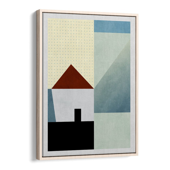 Spaces Bleu House By Ana Rut Bre Abstract Art Abstract Wall Art in Oak Wood Floater Frame