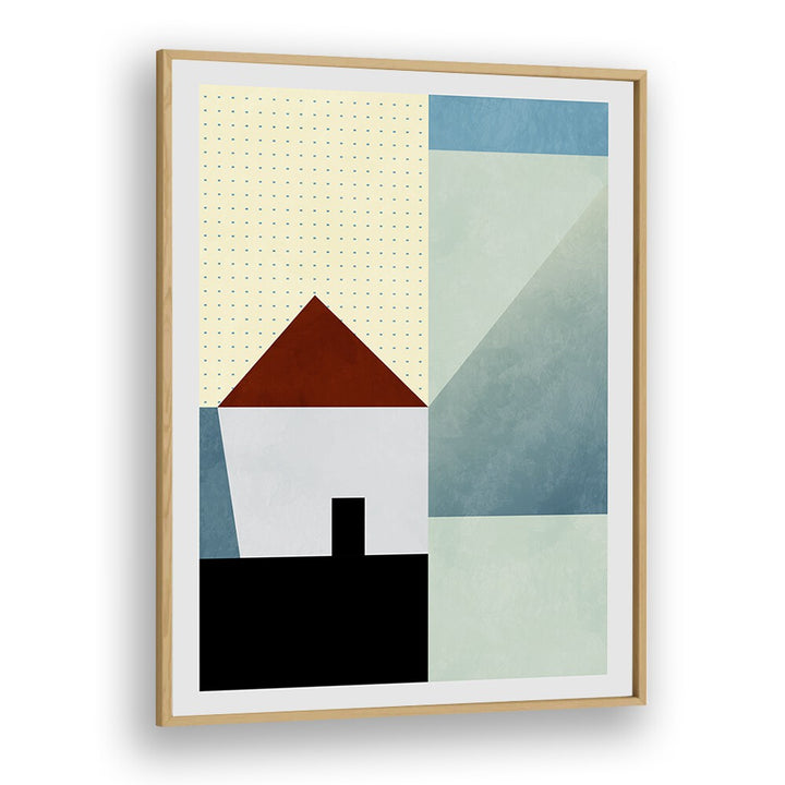 Spaces Bleu House By Ana Rut Bre Abstract Art Abstract Wall Art in Oak Wood Plain Frame