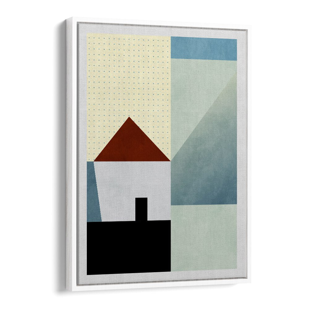 Spaces Bleu House By Ana Rut Bre Abstract Art Abstract Wall Art in White Floater Frame