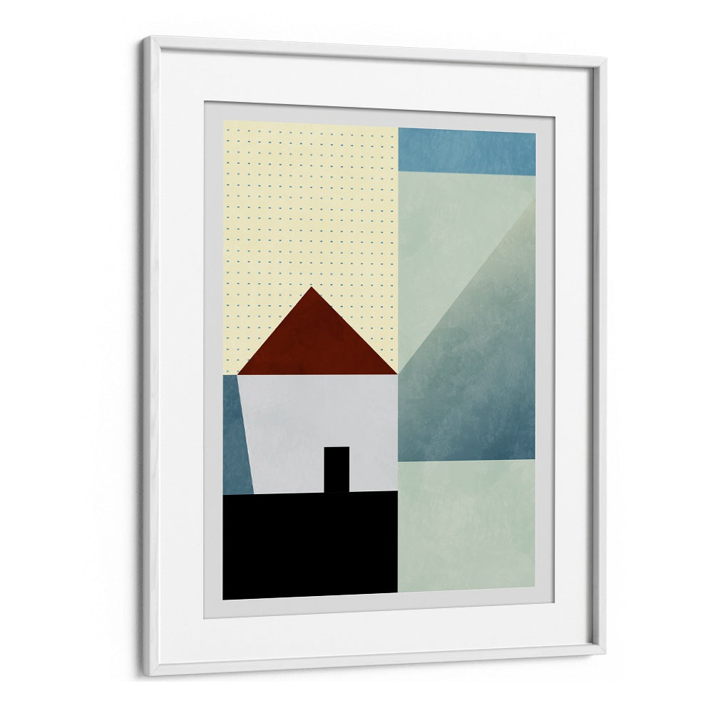 Spaces Bleu House By Ana Rut Bre Abstract Art Abstract Wall Art in White Frame With Mount