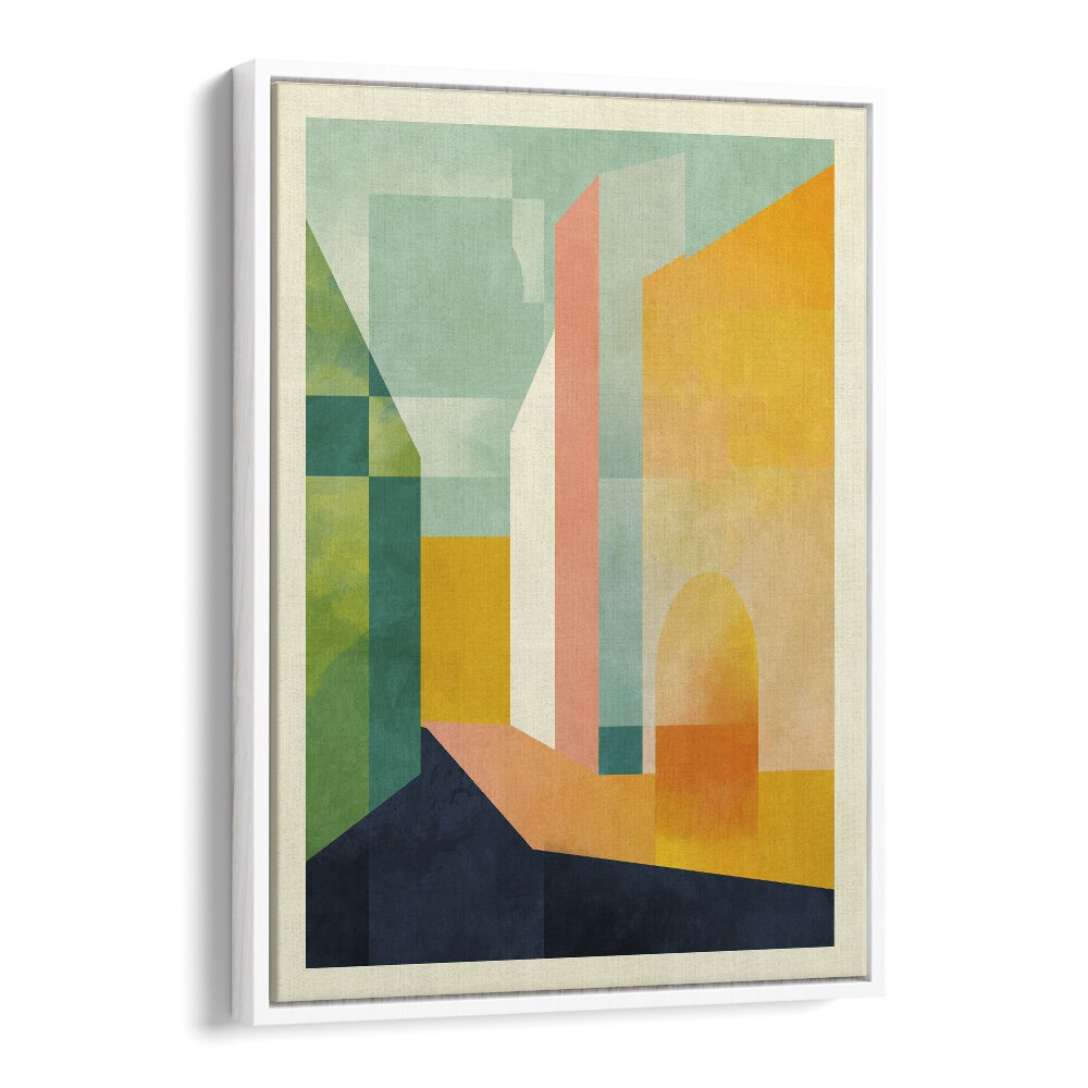 Spaces iii Town By Ana Rut Bre Abstract Art Abstract Wall Art in White Floater Frame