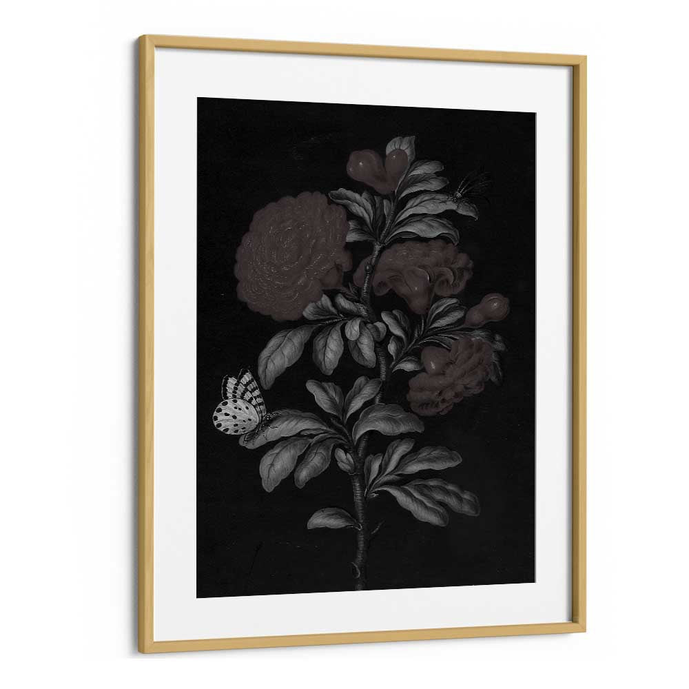 Spectral Petals i Gothic Wall Art Prints in Oak Wood Frame With Mount