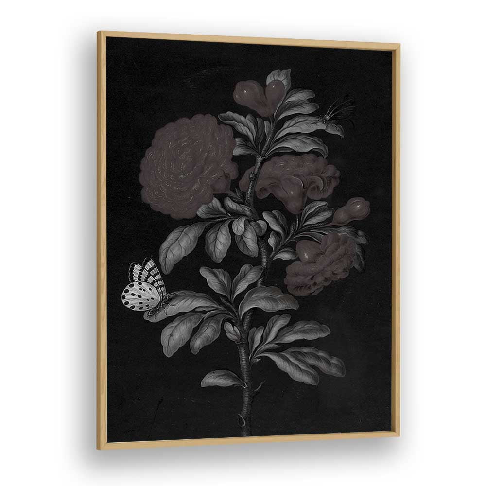 Spectral Petals i Gothic Wall Art Prints in Oak Wood Plain Frame