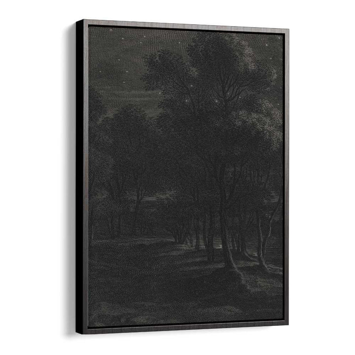 Spectral Silhouette Gothic Wall Art Prints in Black Floater Frame