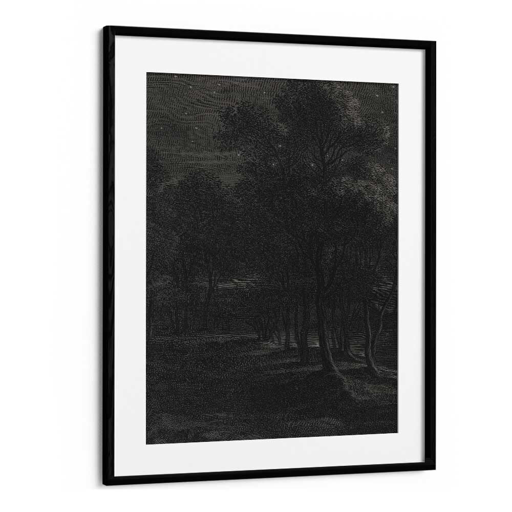 Spectral Silhouette Gothic Wall Art Prints in Black Frame With Mount