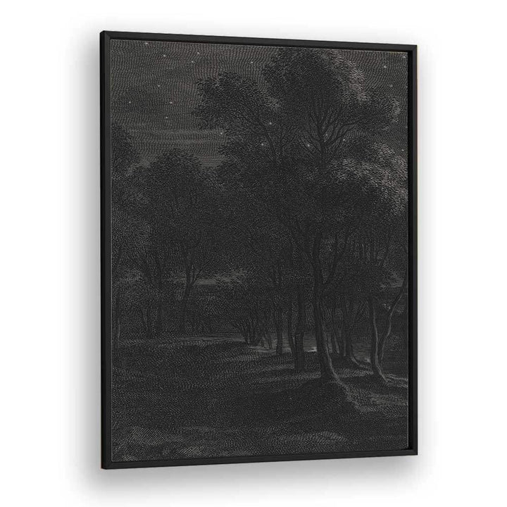 Spectral Silhouette Gothic Wall Art Prints in Black Plain Frame