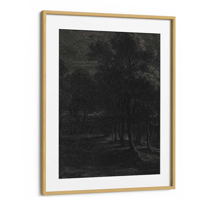 Spectral Silhouette Gothic Wall Art Prints in Oak Wood Frame With Mount