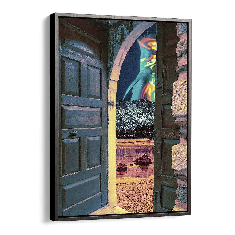 Spirit Cited By Cosmo Zach Surreal Art Prints in Black Floater Frame