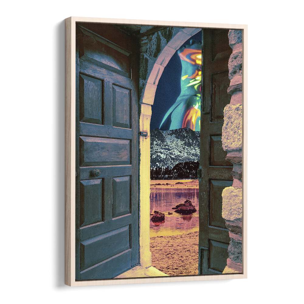 Spirit Cited By Cosmo Zach Surreal Art Prints in Oak Wood Floater Frame