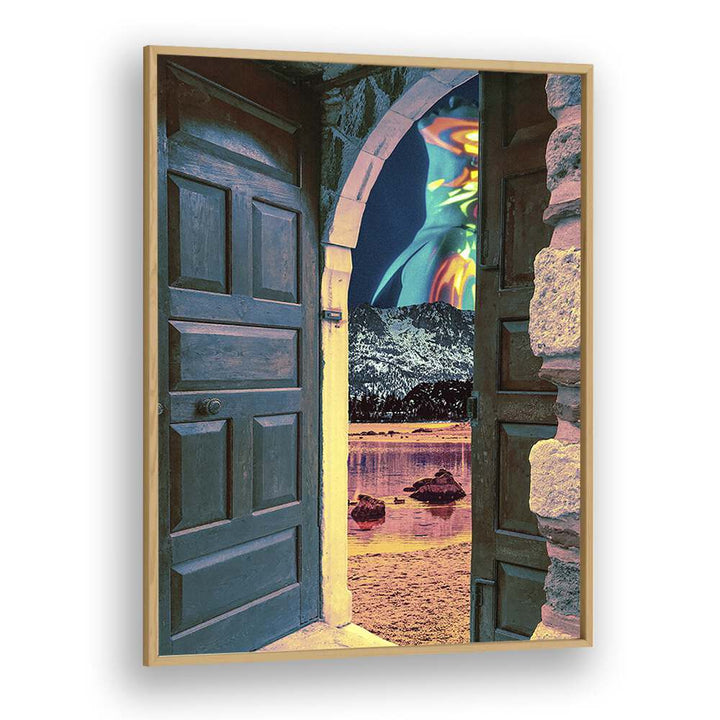 Spirit Cited By Cosmo Zach Surreal Art Prints in Oak Wood Plain Frame