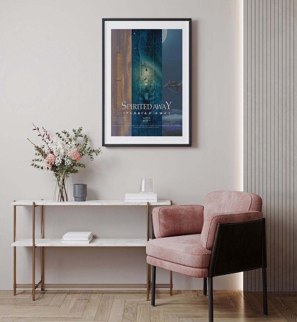 Spirited Away  by Grishma Korjani Movie Posters Artwork IV Placed on a wall In A Living Room