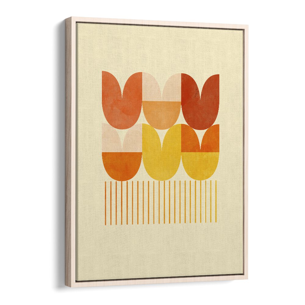 Spring Mid Raphsody Orange I By Ana Rut Bre Abstract Art Abstract Wall Art in Oak Wood Floater Frame