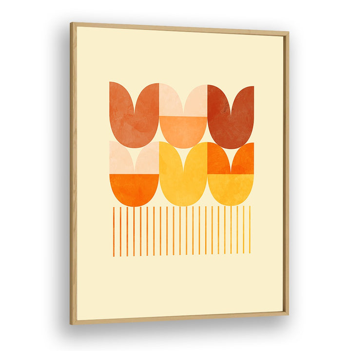 Spring Mid Raphsody Orange I By Ana Rut Bre Abstract Art Abstract Wall Art in Oak Wood Plain Frame