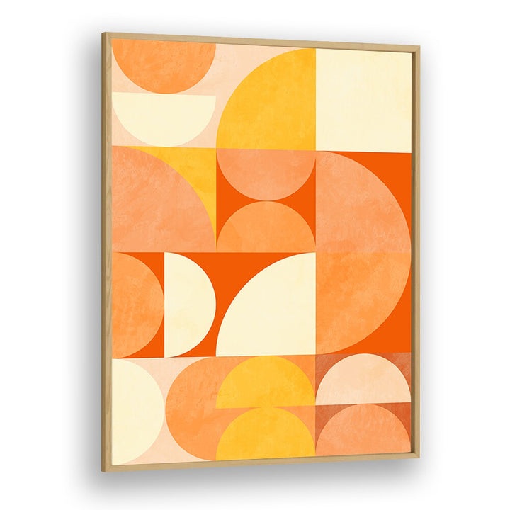 Spring Mid Raphsody Orange III By Ana Rut Bre Abstract Art Abstract Wall Art in Oak Wood Plain Frame